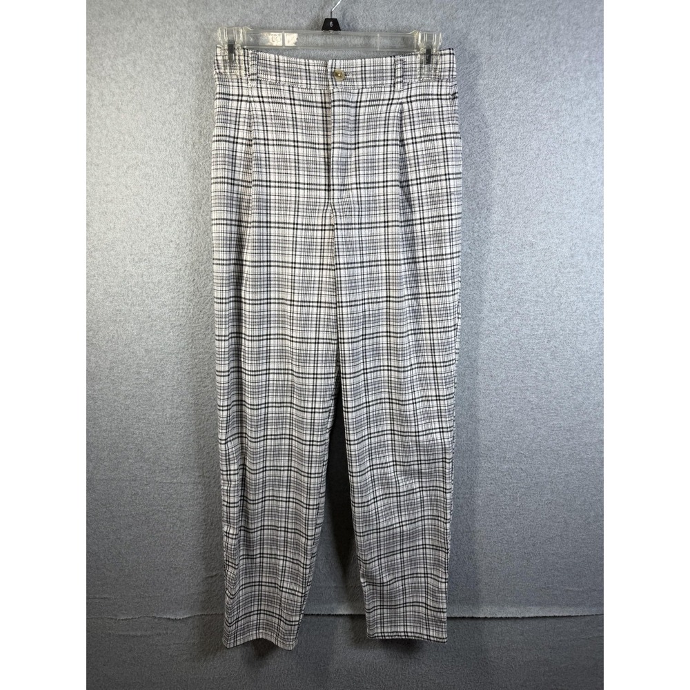 Hollister Pants Juniors XS White Plaid Ultra High Rise Dress Elastic Waist Work